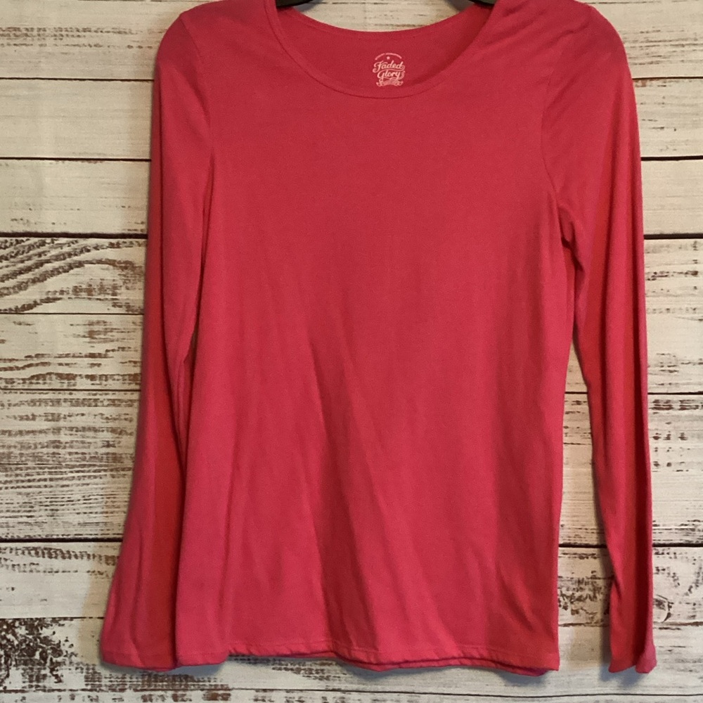 Faded Glory Pink Long Sleeve Tee